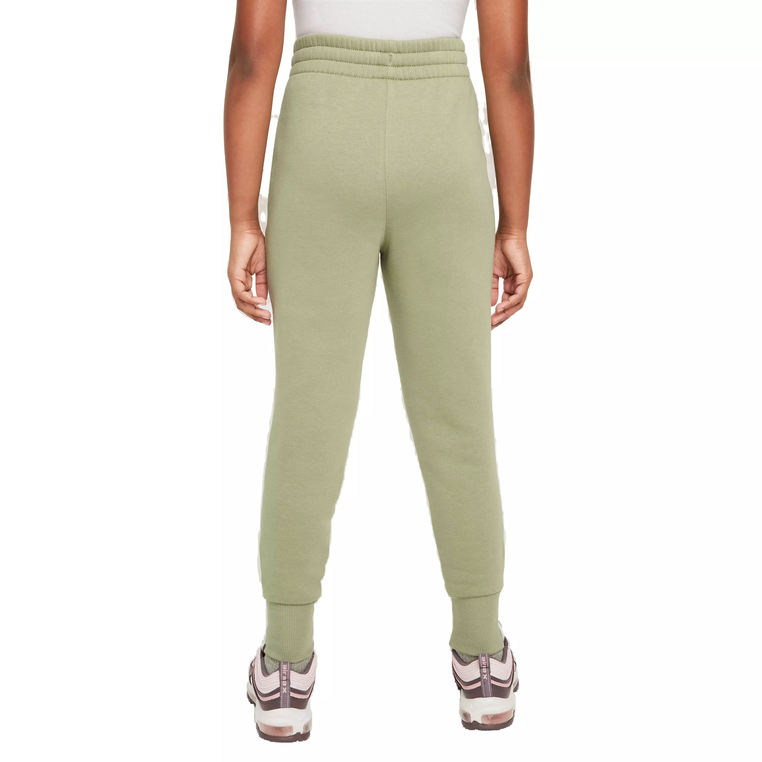 Nike Big Girls' Sportswear Club Fleece High-Waisted Fitted Pants - GREEN