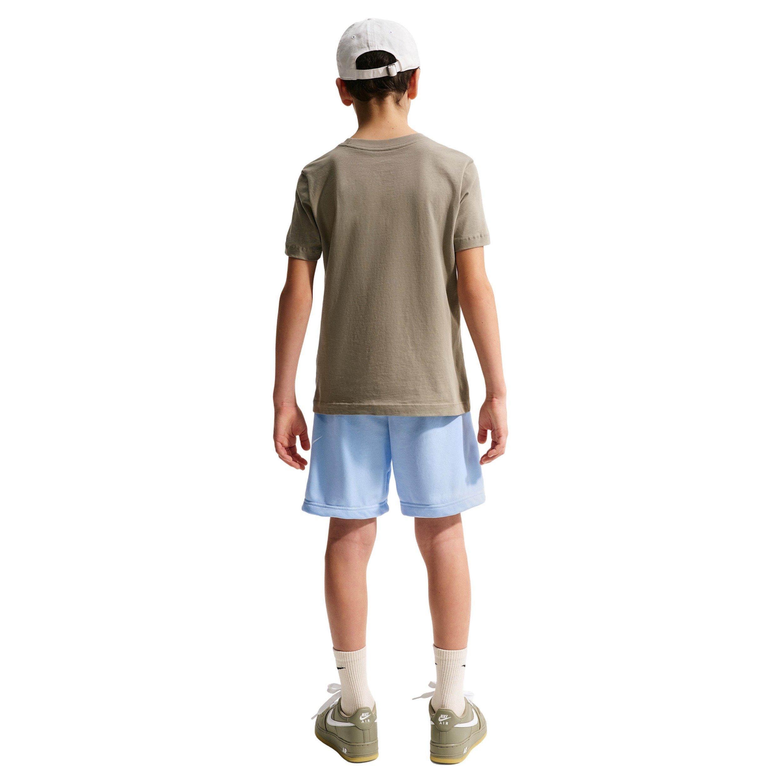 Nike Big Boys' Sportswear Club Fleece French Terry Shorts - Light Blue - LIGHT BLUE Thumbnail View 2