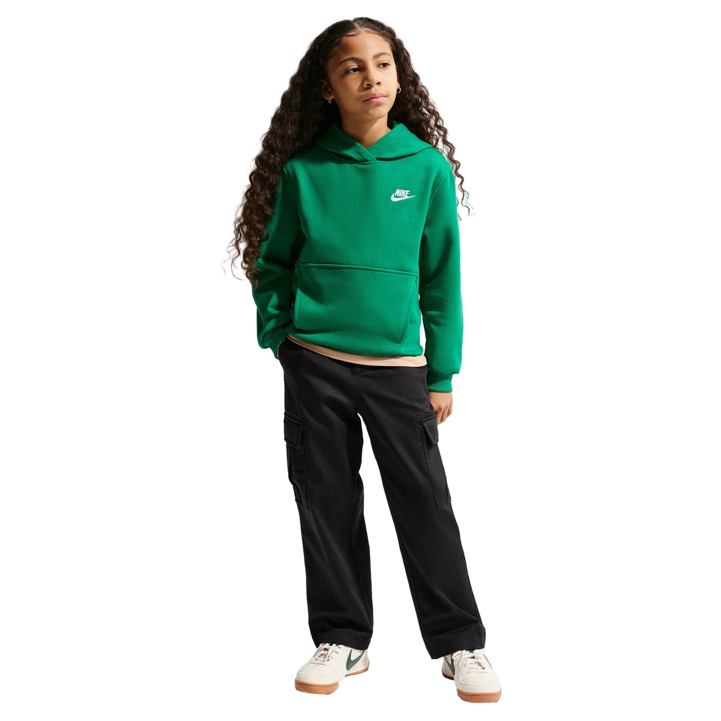 Nike Big Kids' Sportswear Club Fleece Pullover Hoodie - Green - GREEN Thumbnail View 4