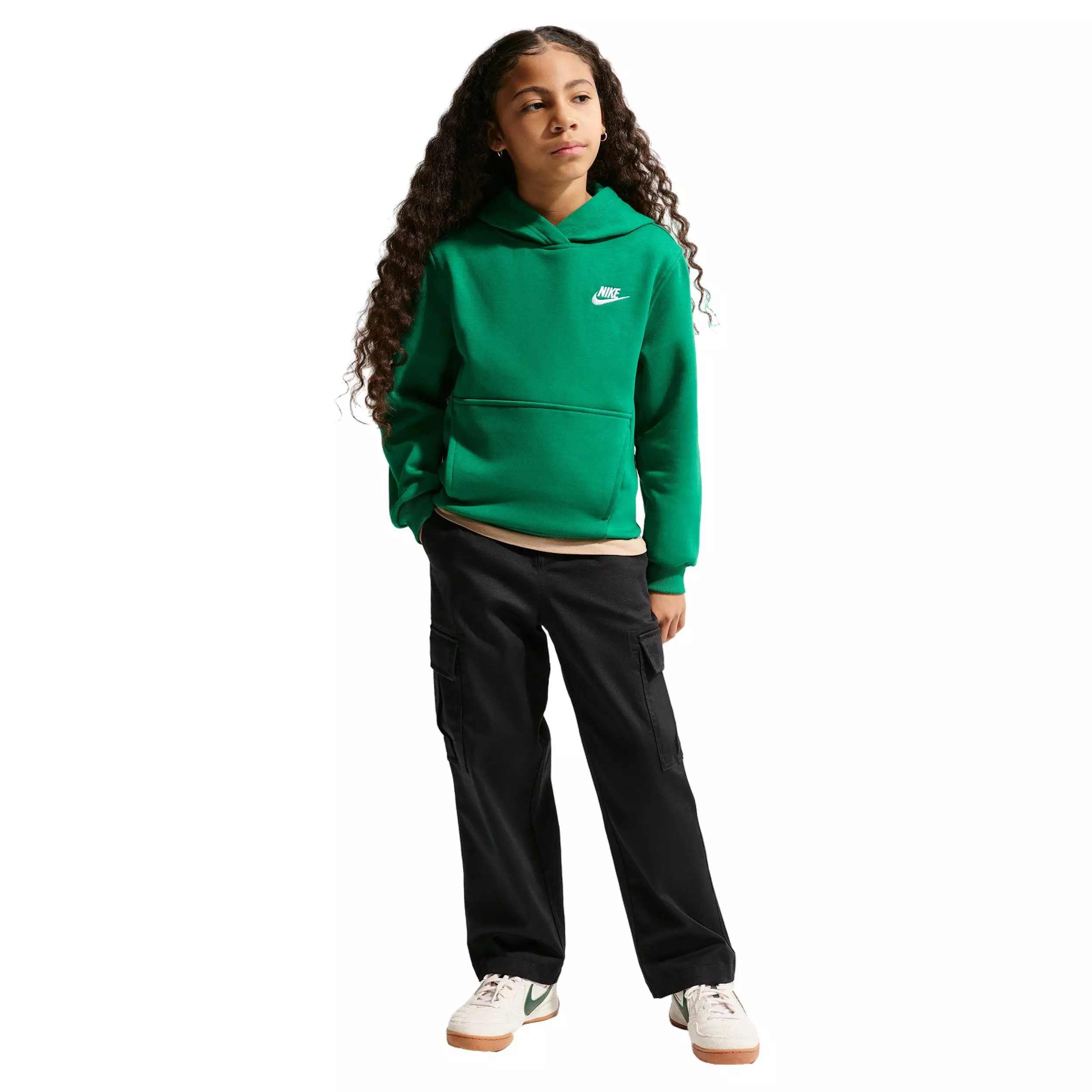 Nike Big Kids' Sportswear Club Fleece Pullover Hoodie - Green - GREEN