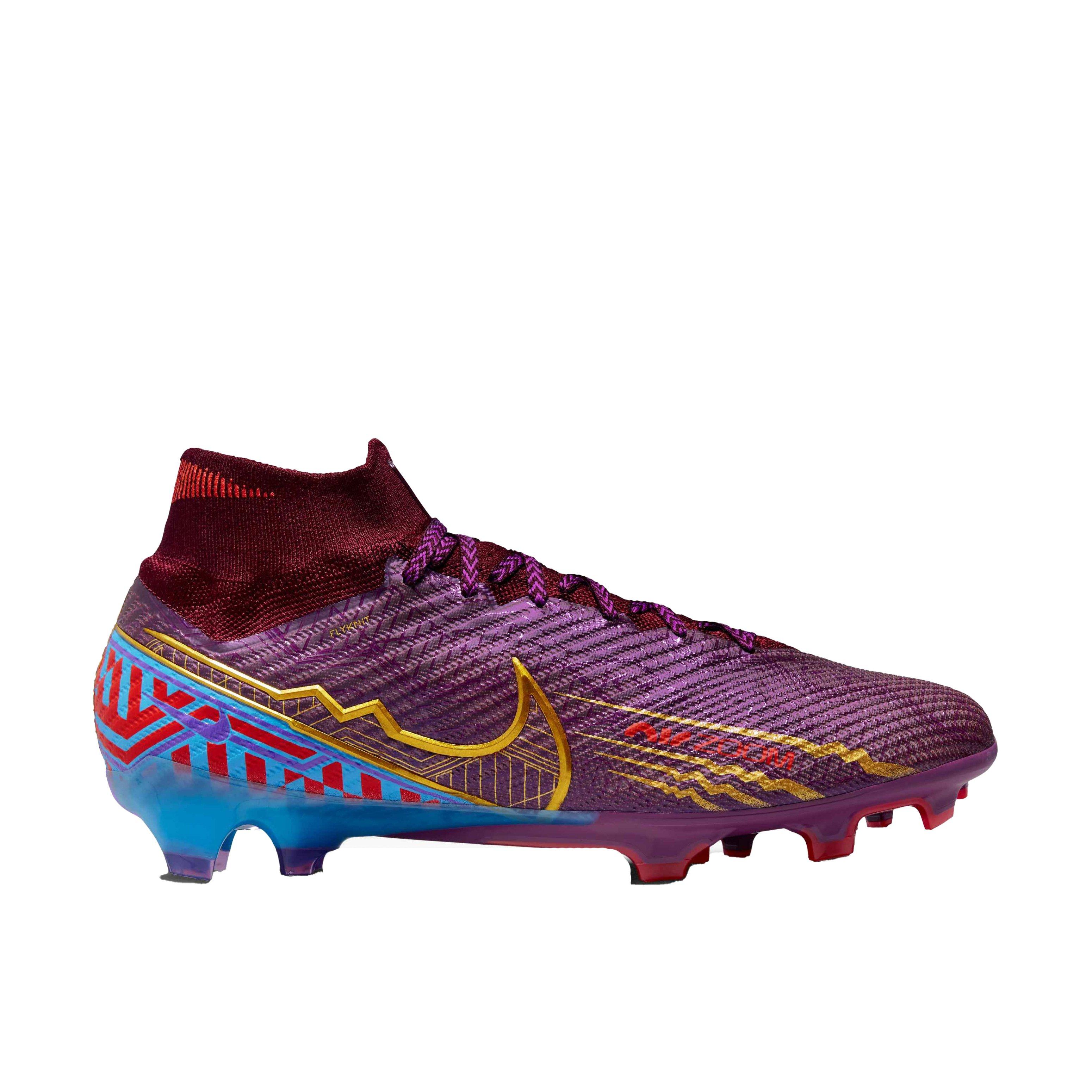 Nike Zoom​ Superfly 9 Elite KM FG Dark Beetroot/University Blue/Vivid  Gold​ Men's Soccer Cleat - Hibbett