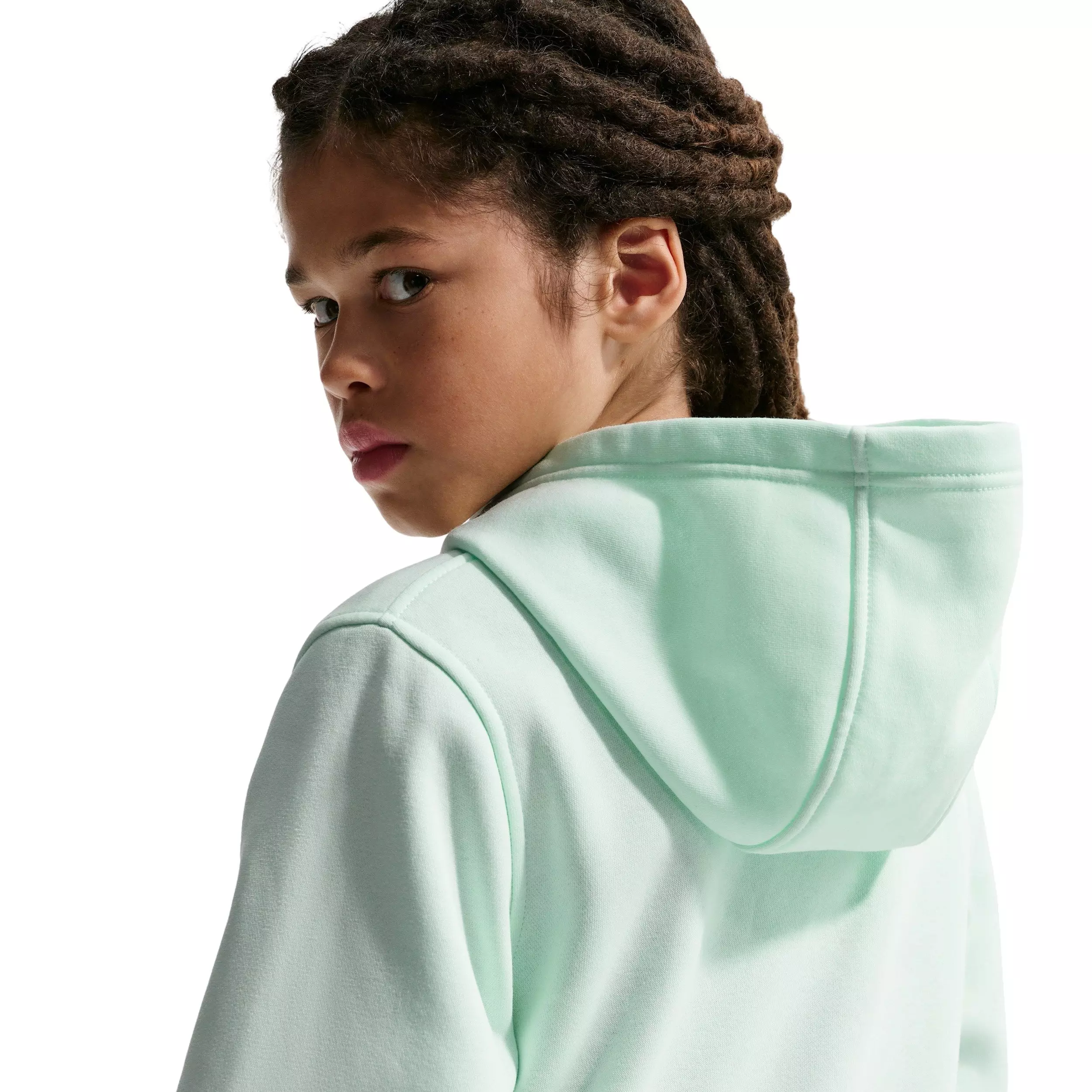 Nike Big Kids' Sportswear Club Fleece Pullover Hoodie - Barely Green - BARELY GREEN