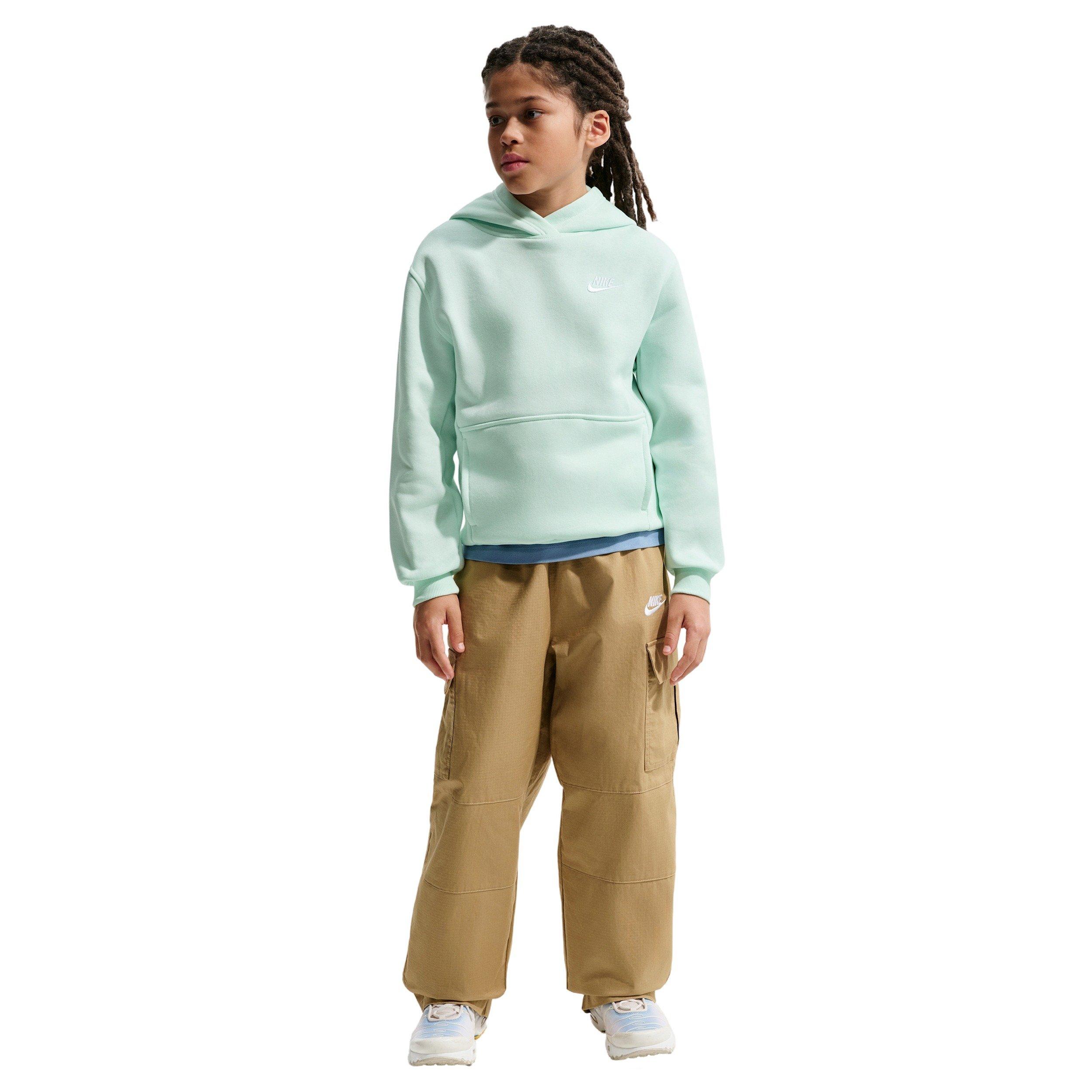 Nike Big Kids' Sportswear Club Fleece Pullover Hoodie - Barely Green - BARELY GREEN Thumbnail View 4