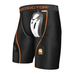 Shock Doctor Boys' Core Hockey Short with Bio‑Flex Cup - Black - BLACK