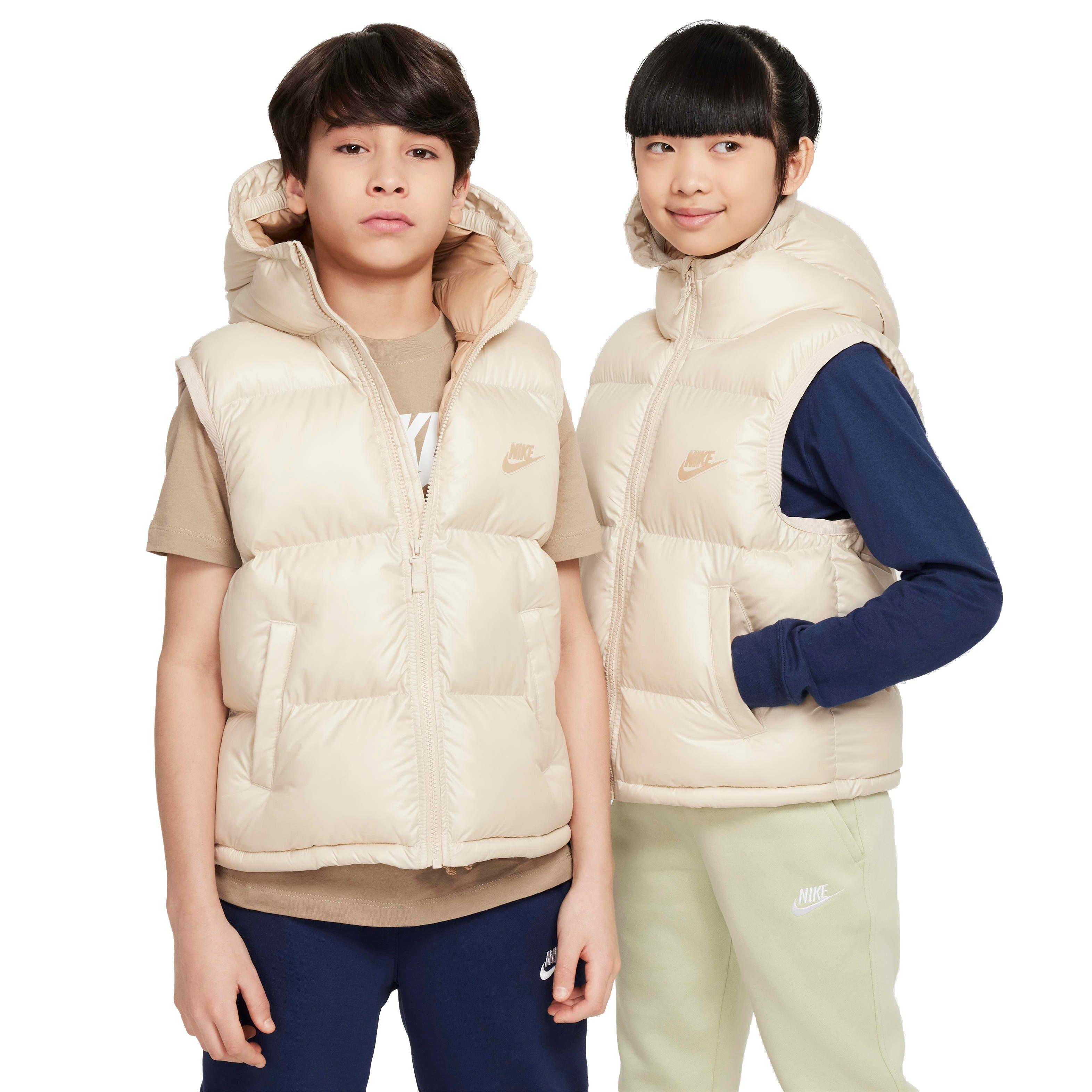 Nike Big Kids' Sportswear Heavyweight Synthetic Fill EasyOn Therma-FIT Repel Loose Hooded Vest - WHITE