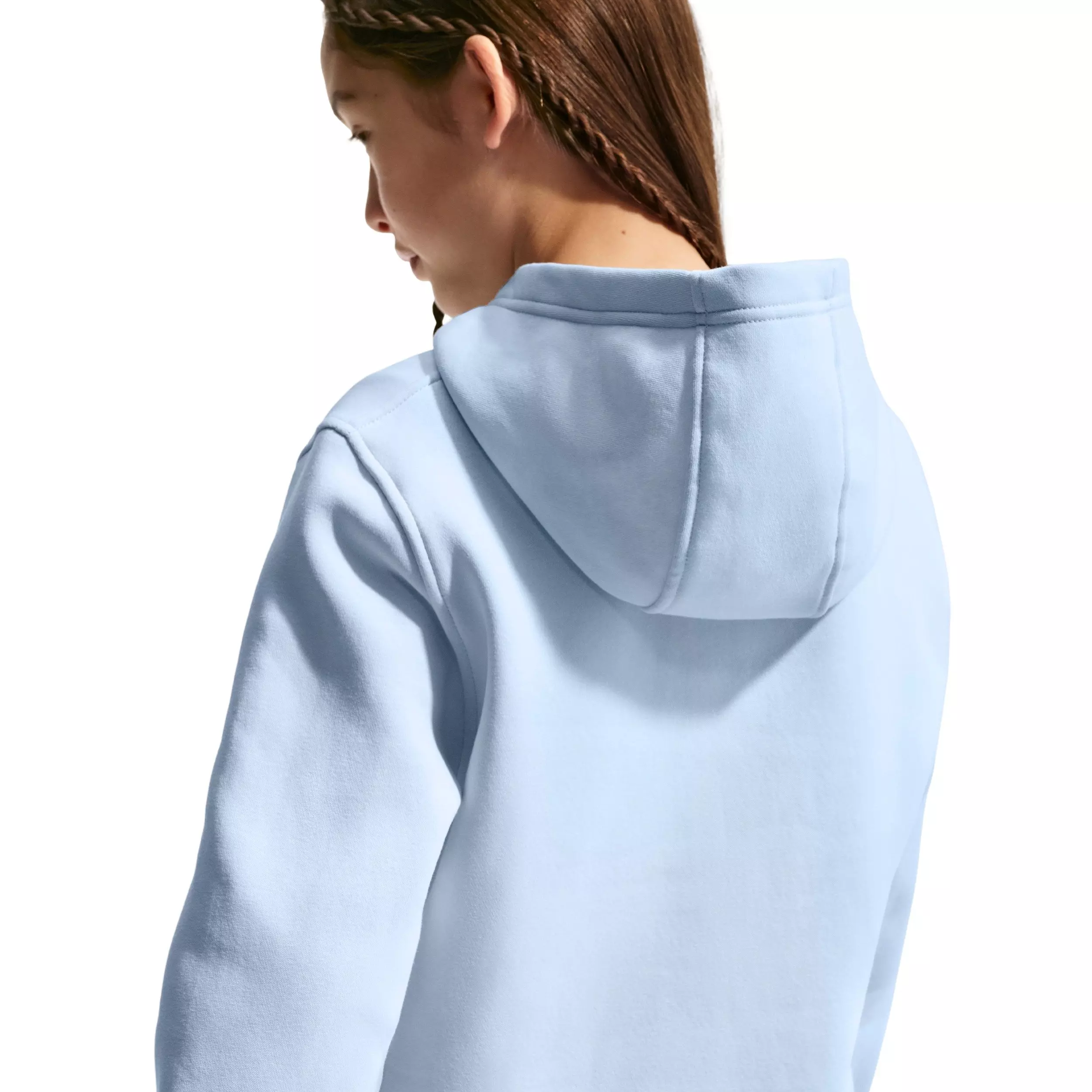 Nike Big Kids' Sportswear Club Fleece Pullover Hoodie - Light Blue - LIGHT BLUE
