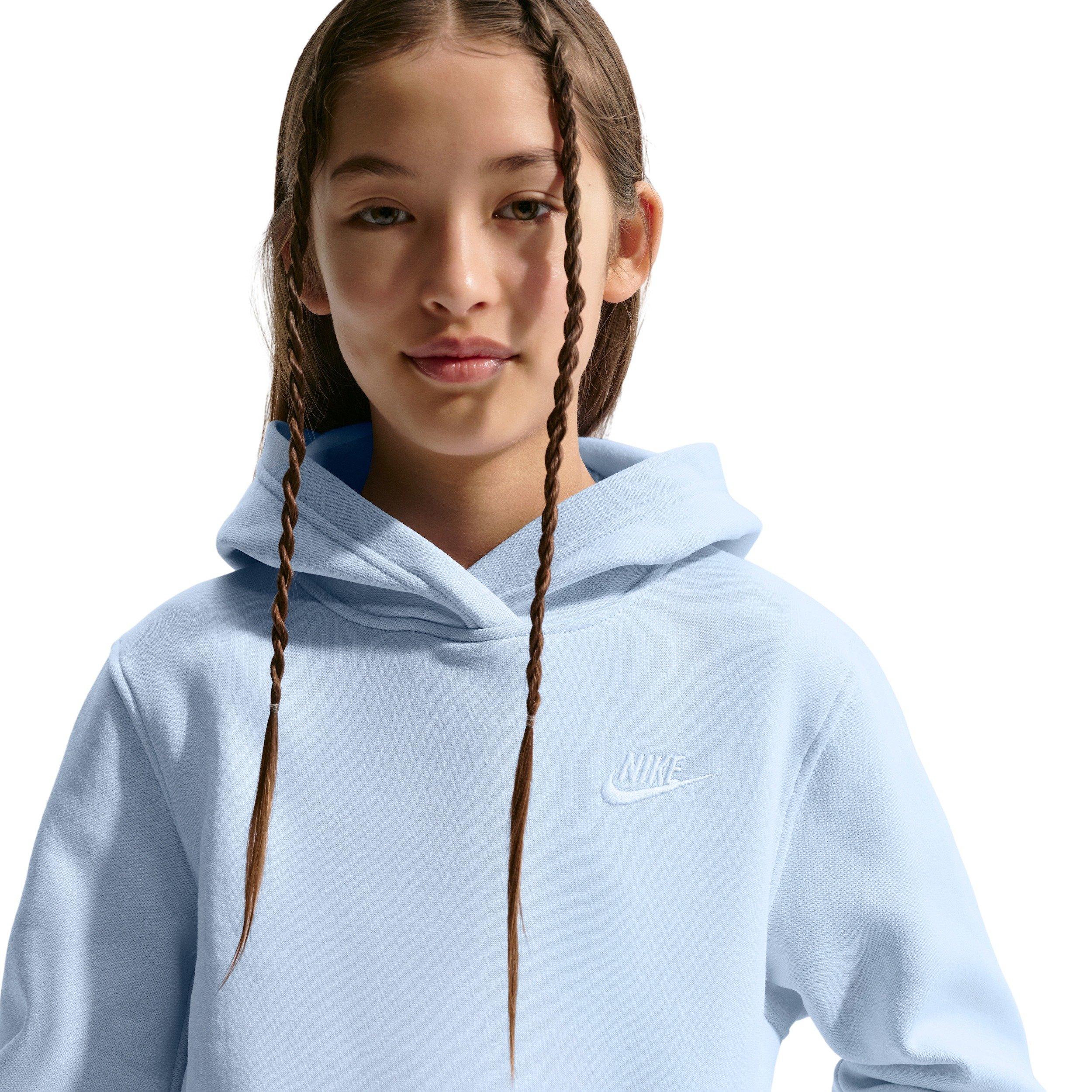 Nike Big Kids' Sportswear Club Fleece Pullover Hoodie - Light Blue - LIGHT BLUE Thumbnail View 3