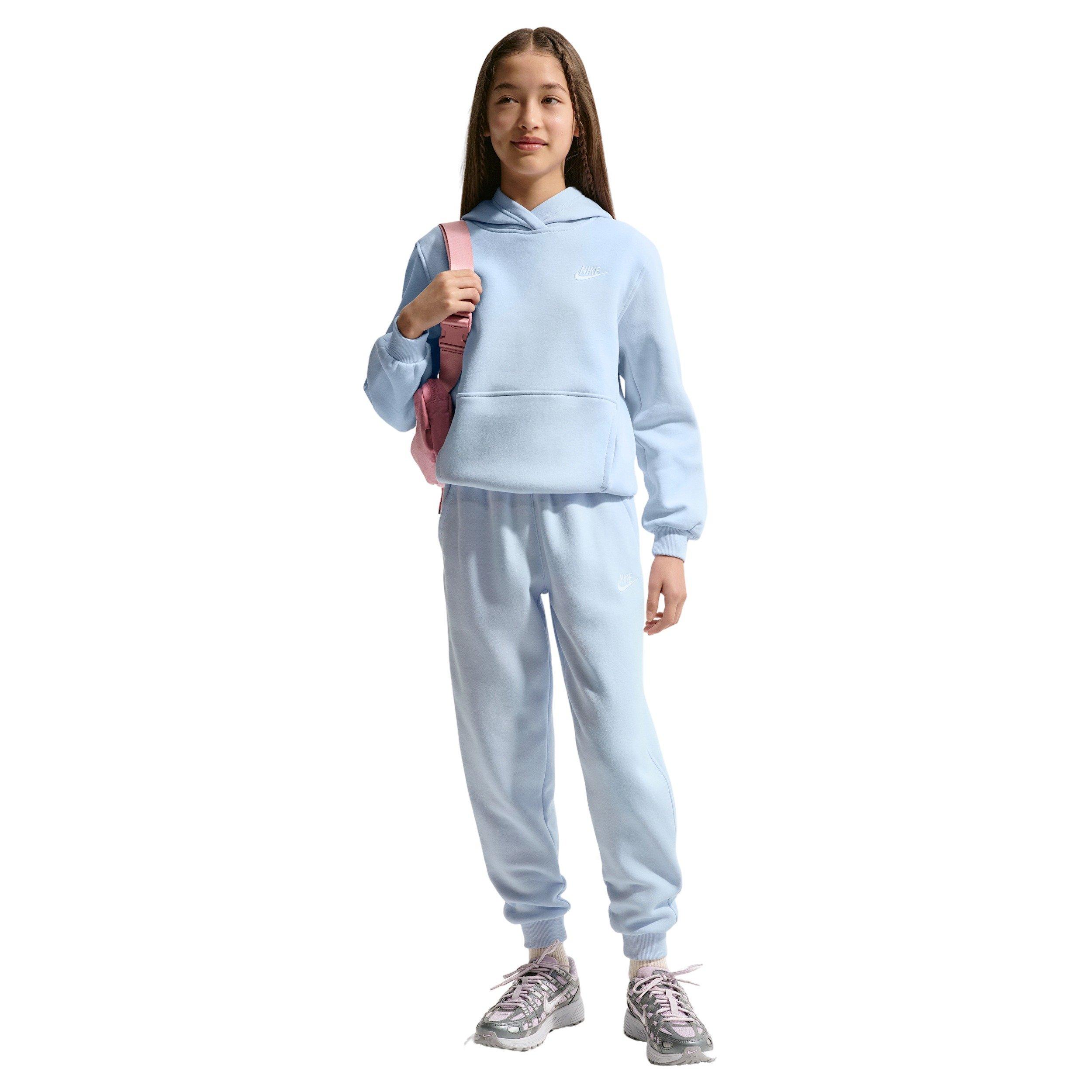 Nike Big Kids' Sportswear Club Fleece Pullover Hoodie - Light Blue - LIGHT BLUE Thumbnail View 4