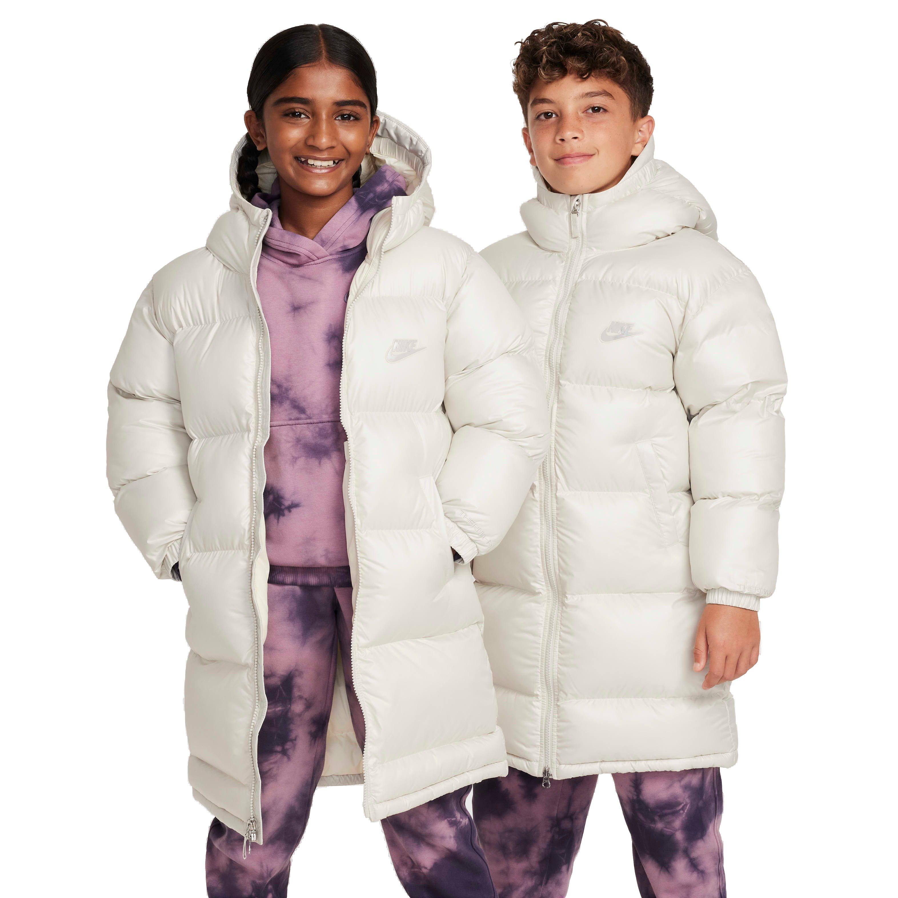 Nike Big Kids' Sportswear Heavyweight Synthetic Fill EasyOn Therma-FIT Repel Loose Hooded Parka Lt Bone​ - LT BONE