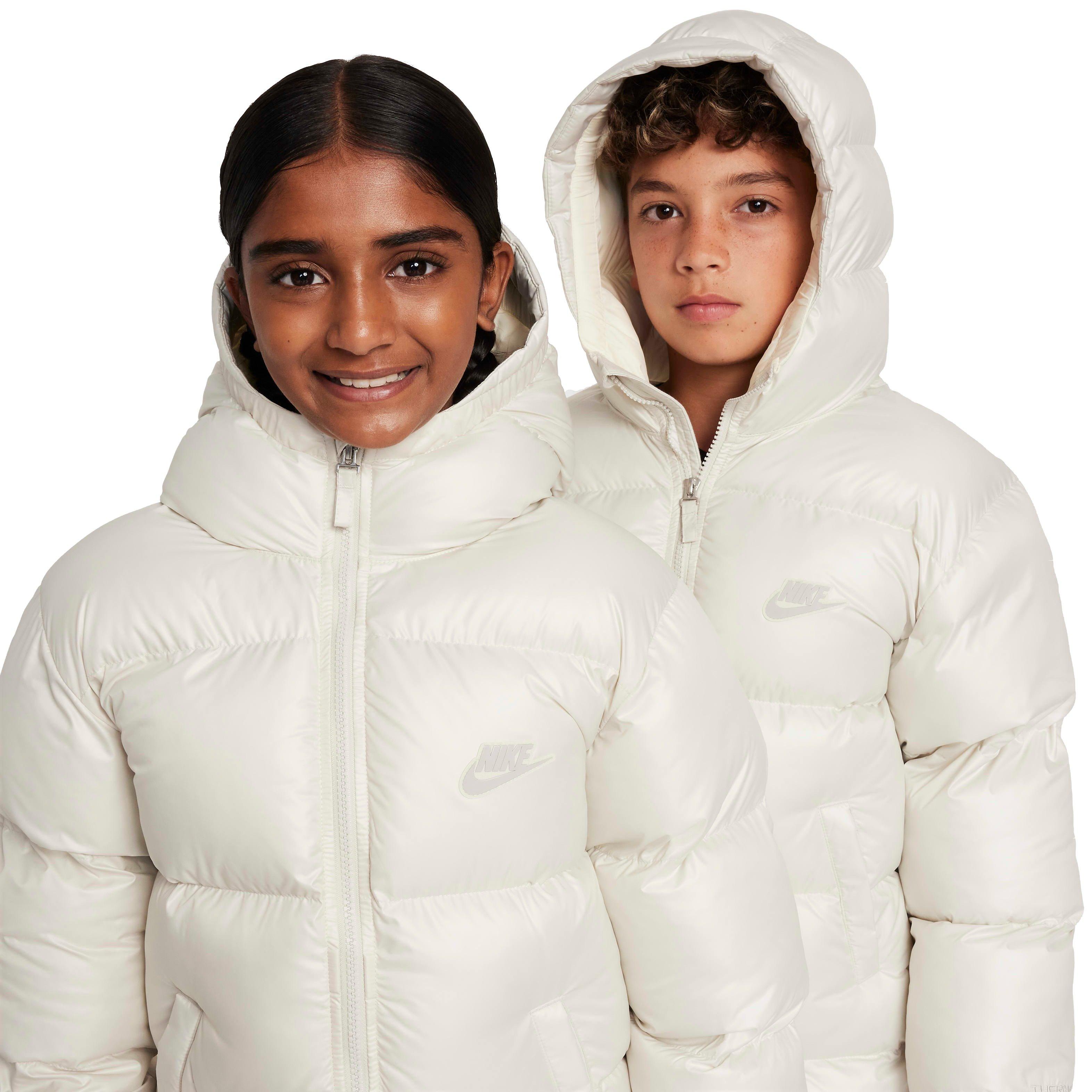 Nike Big Kids' Sportswear Heavyweight Synthetic Fill EasyOn Therma-FIT Repel Loose Hooded Parka Lt Bone - LT BONE Thumbnail View 3