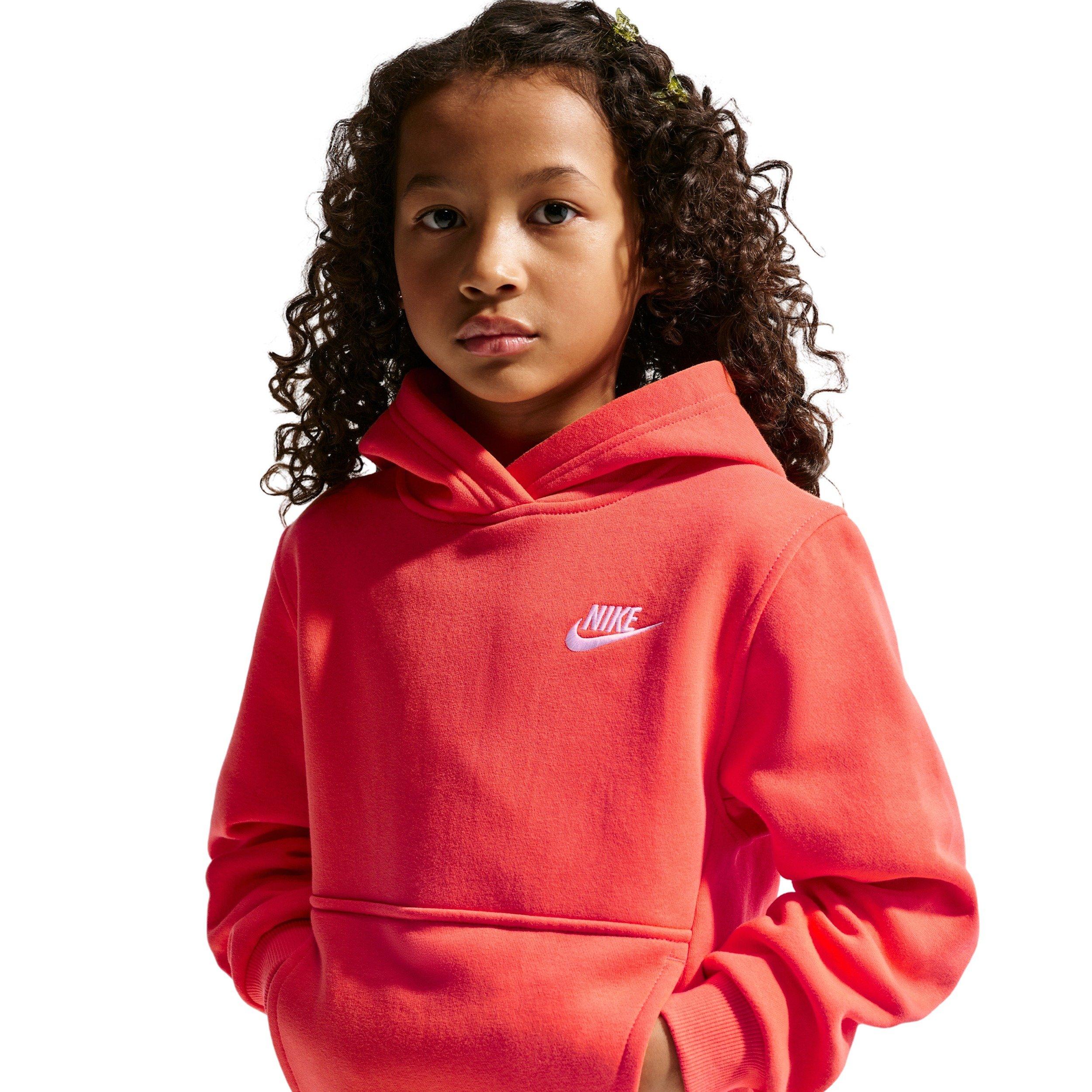 Nike Sportswear Club Fleece Big Kids' Orange Pullover Hoodie
