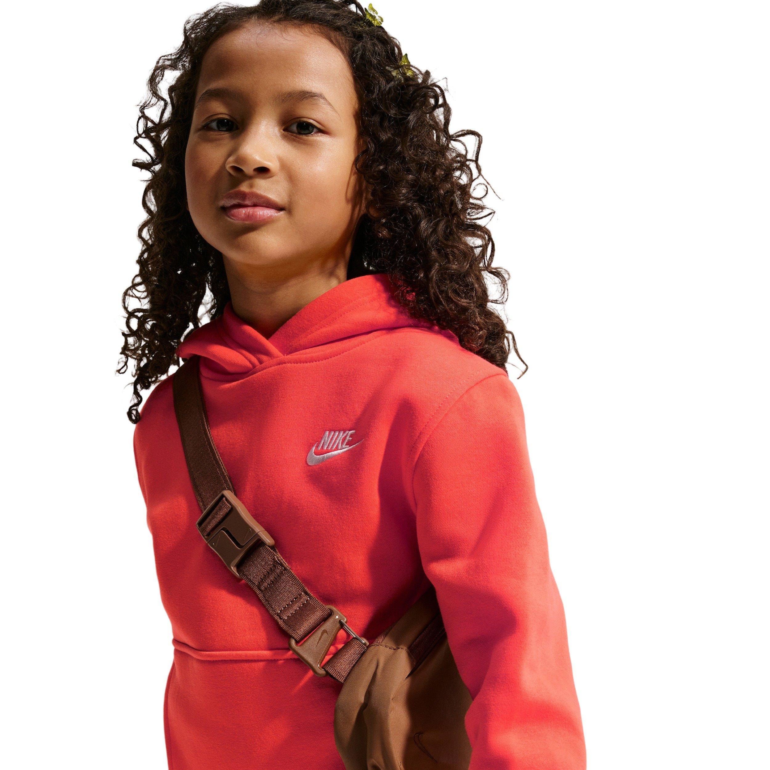 Nike Sportswear Club Fleece Big Kids' Orange Pullover Hoodie