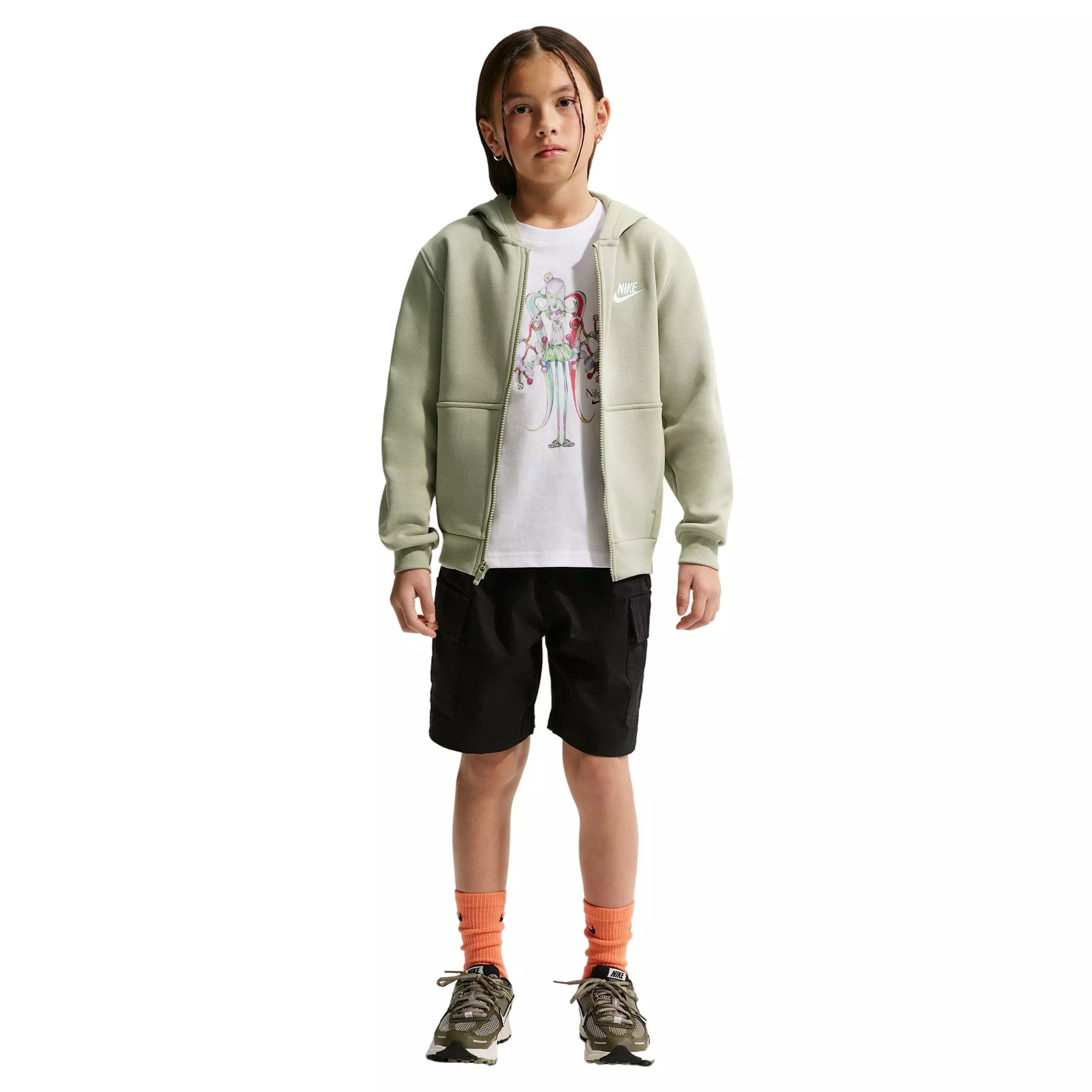 Nike Big Kids' Sportswear Club Fleece Full-Zip Hooded Jacket - Light Green - LIGHT GREEN