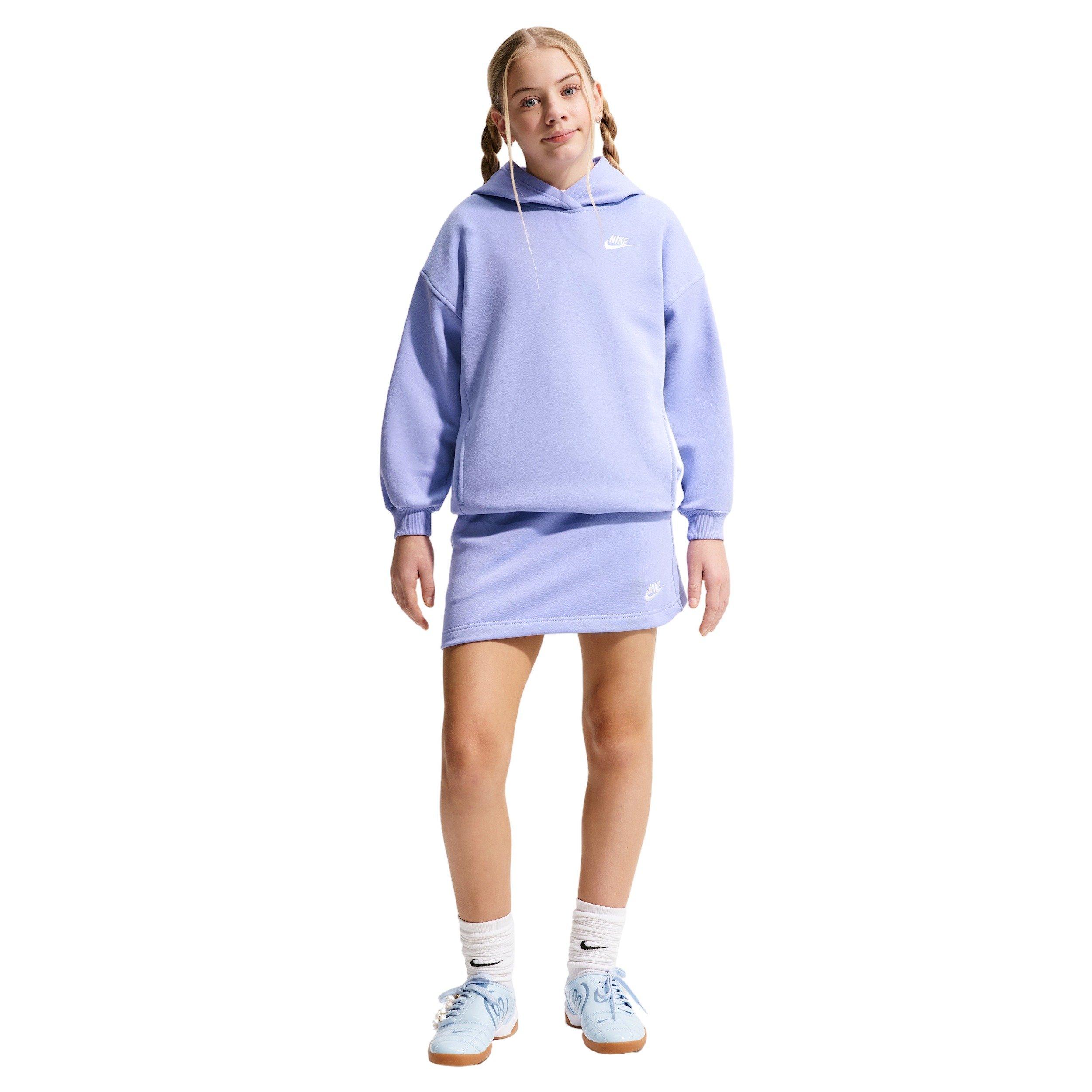 Nike Big Girls' Sportswear Club Fleece Oversized Pullover Hoodie - Purple - PURPLE Thumbnail View 4