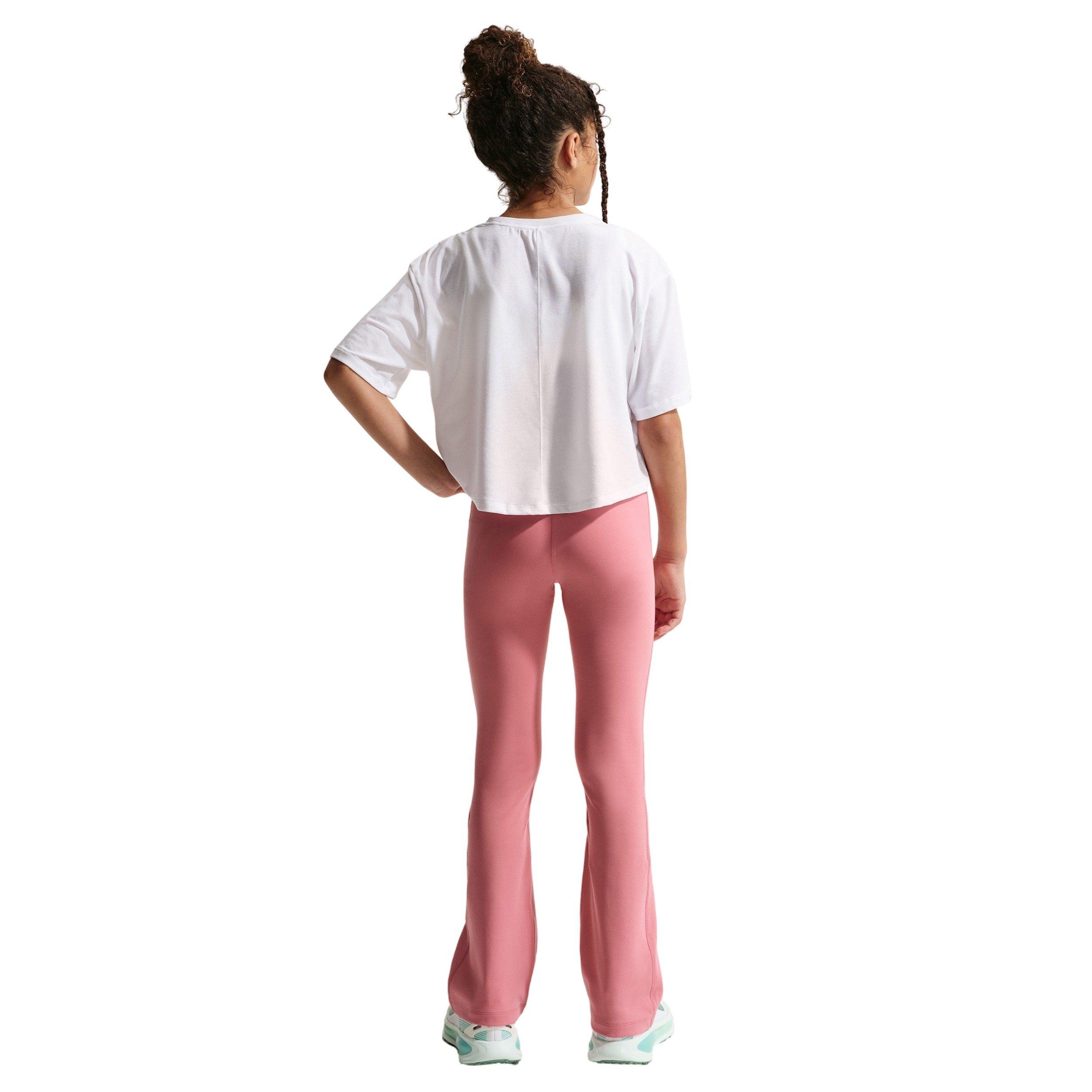 Nike Big Girls' One Dri-FIT Flared Leggings - Pink - PINK Thumbnail View 2