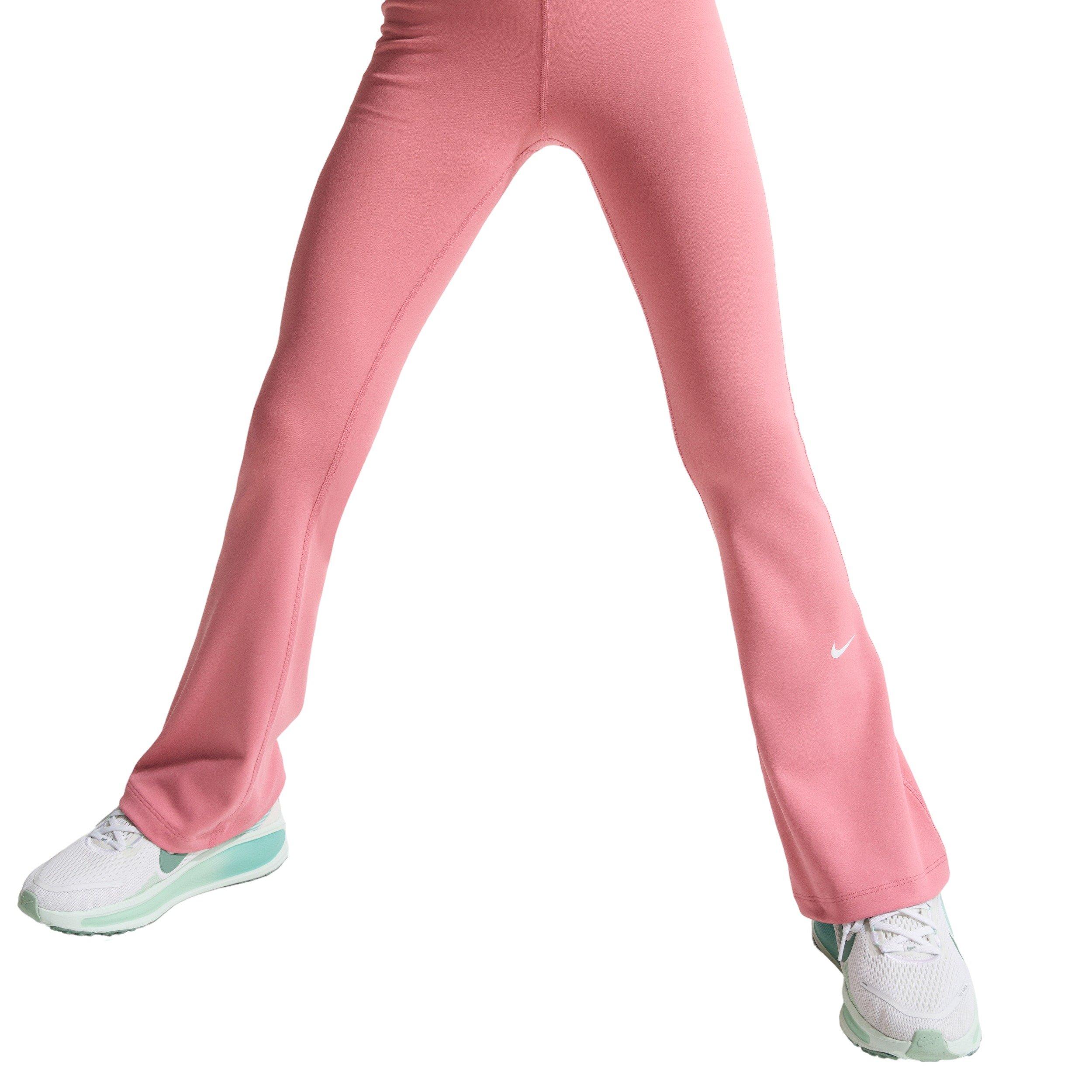 Nike Big Girls' One Dri-FIT Flared Leggings - Pink - PINK Thumbnail View 3