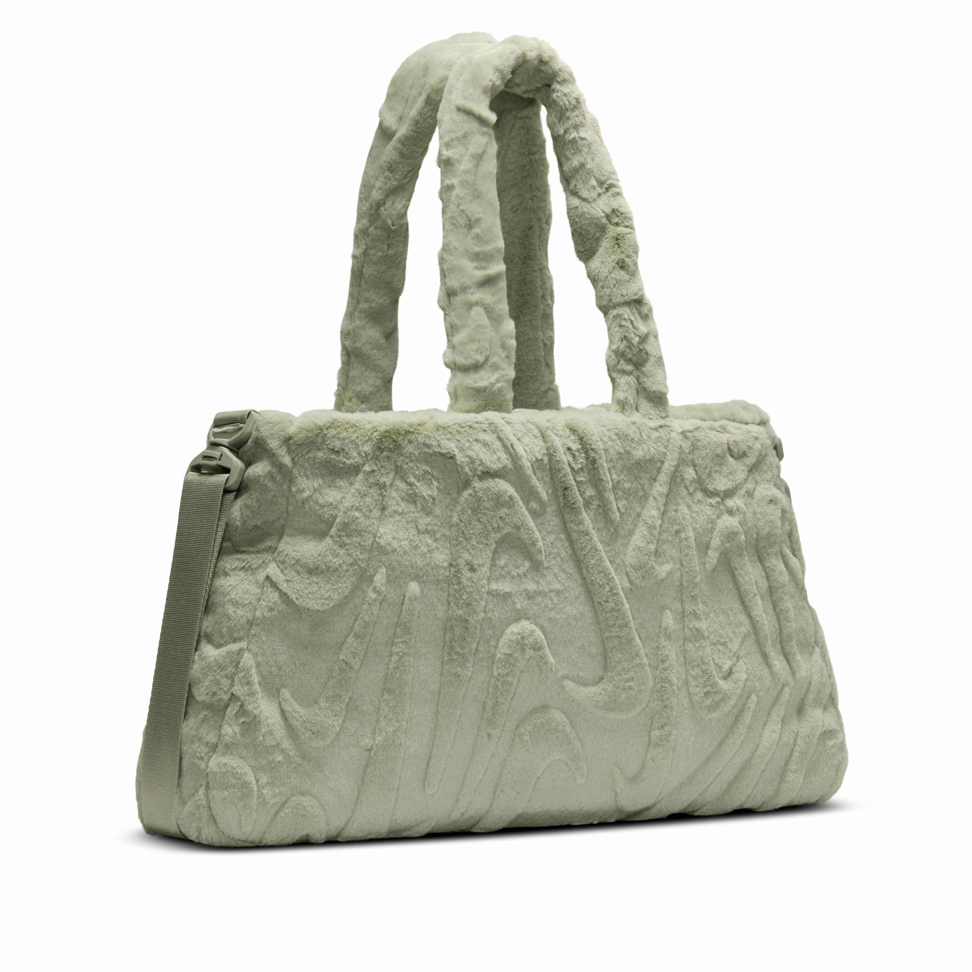 Nike Women's Sportswear Faux Fur Tote - Jade - JADE GREEN Thumbnail View 3