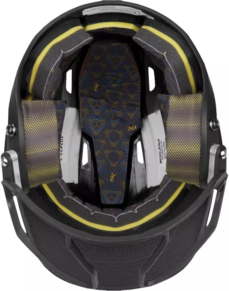 Rawlings Mach HI-VIZ Fastpitch Softball Junior Batting Helmet - BLACK