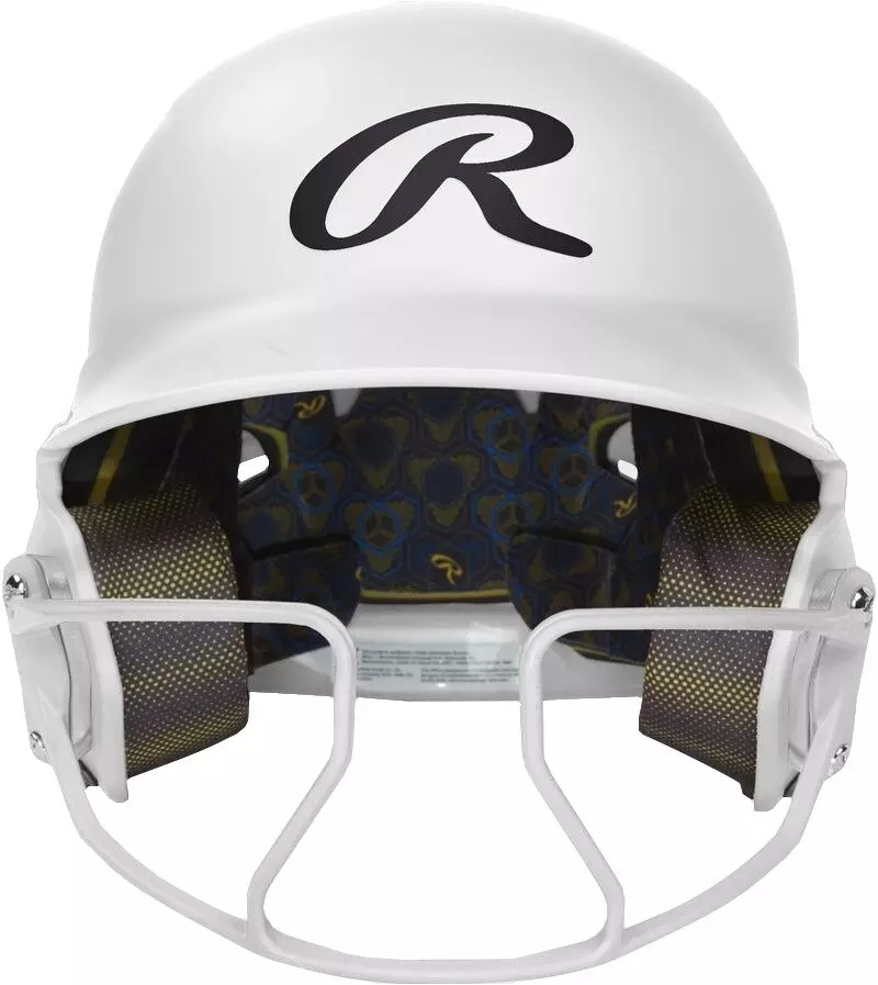 Rawlings Mach HI-VIZ Fastpitch Softball Junior Batting Helmet - WHITE