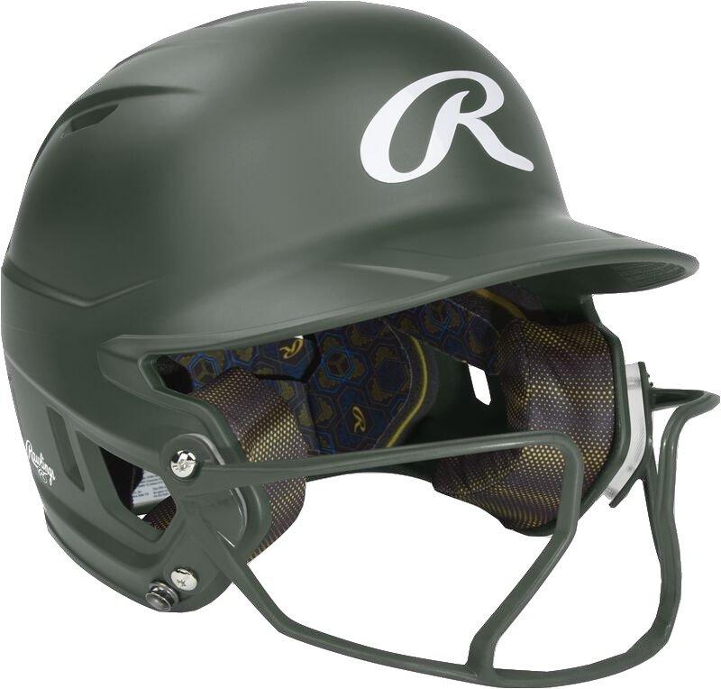 Rawlings Mach HI-VIZ Fastpitch Softball Junior Batting Helmet - DK GREEN Thumbnail View 3