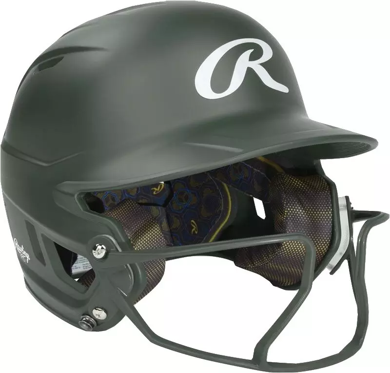 Rawlings Mach HI-VIZ Fastpitch Softball Junior Batting Helmet - DK GREEN