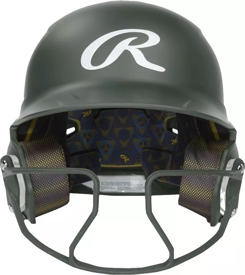 Rawlings Mach HI-VIZ Fastpitch Softball Junior Batting Helmet - DK GREEN