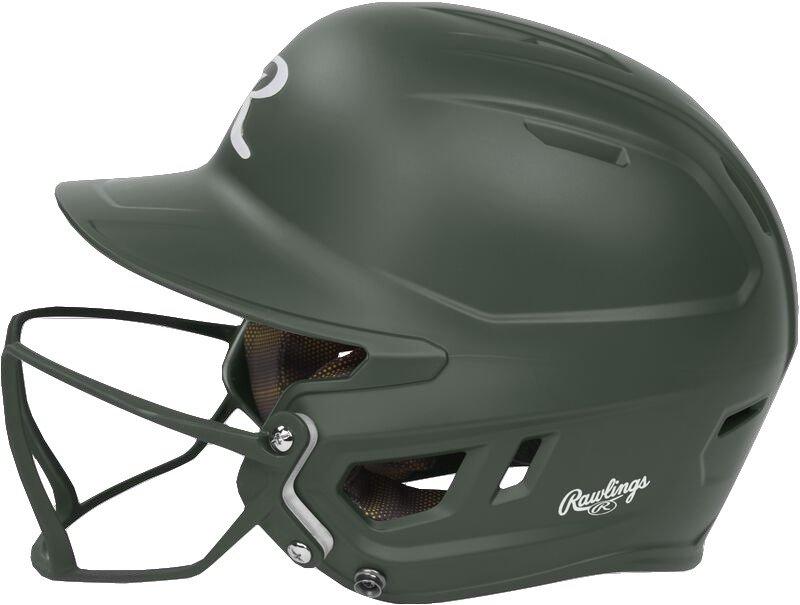 Rawlings Mach HI-VIZ Fastpitch Softball Junior Batting Helmet - DK GREEN Thumbnail View 5