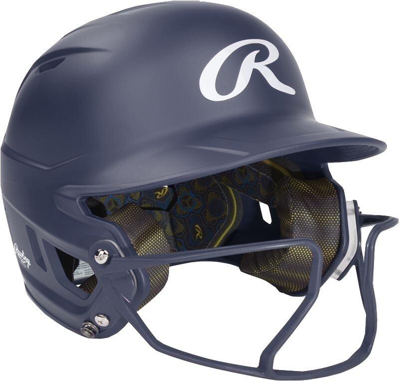 Rawlings Mach HI-VIZ Fastpitch Softball Junior Batting Helmet - NAVY Thumbnail View 3