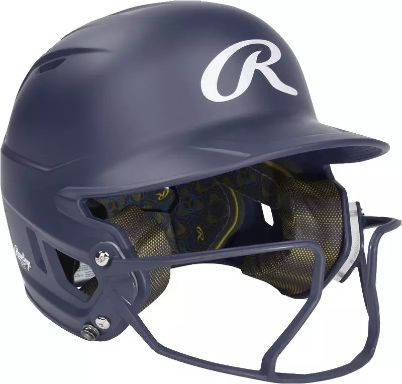 Rawlings Mach HI-VIZ Fastpitch Softball Junior Batting Helmet - NAVY