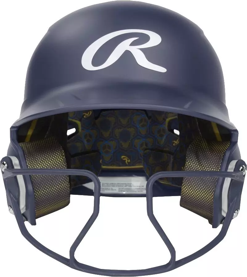 Rawlings Mach HI-VIZ Fastpitch Softball Junior Batting Helmet - NAVY