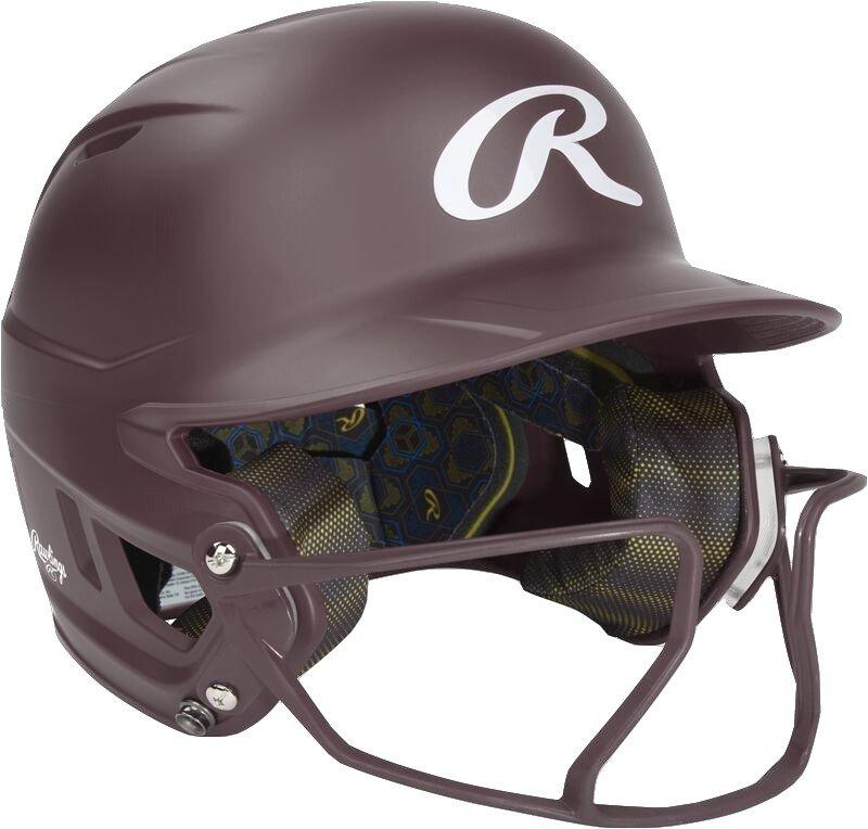 Rawlings Mach HI-VIZ Fastpitch Softball Junior Batting Helmet - MAROON Thumbnail View 3