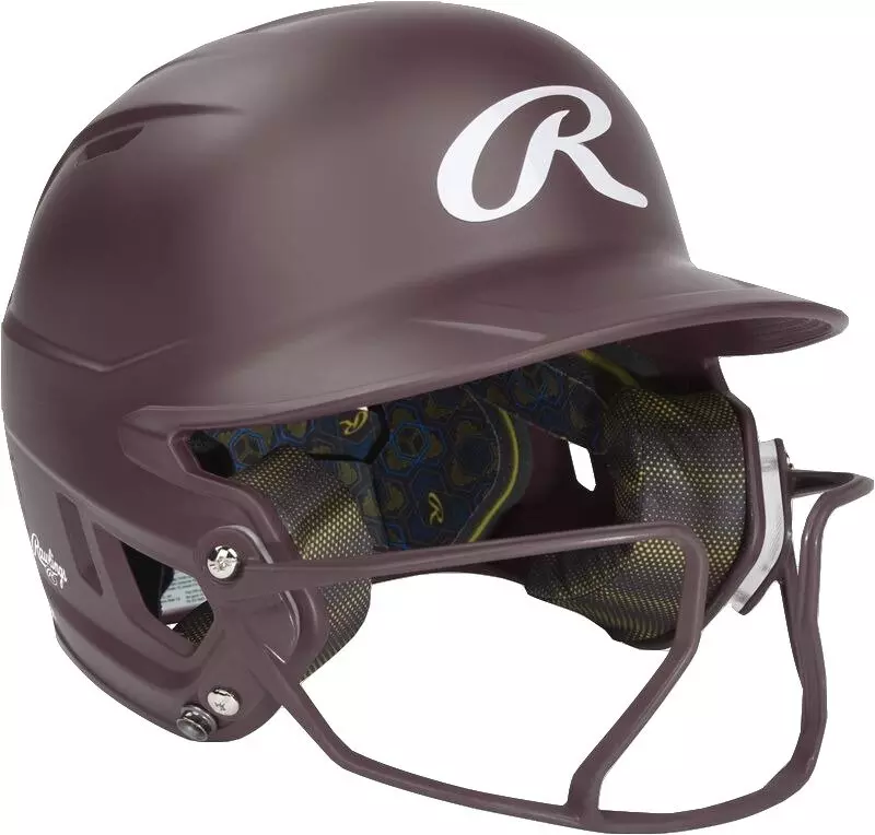 Rawlings Mach HI-VIZ Fastpitch Softball Junior Batting Helmet - MAROON