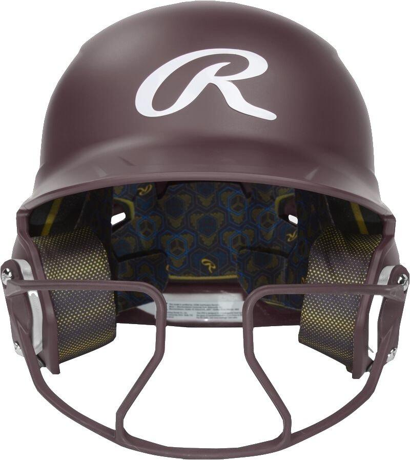 Rawlings Mach HI-VIZ Fastpitch Softball Junior Batting Helmet - MAROON Thumbnail View 4