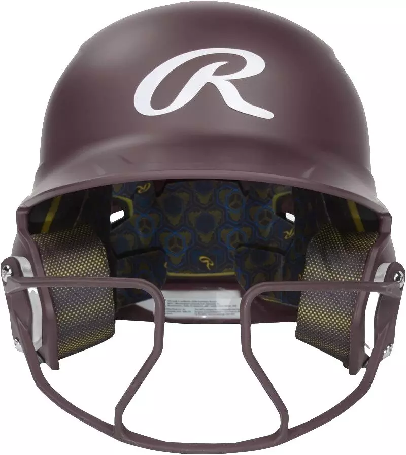 Rawlings Mach HI-VIZ Fastpitch Softball Junior Batting Helmet - MAROON