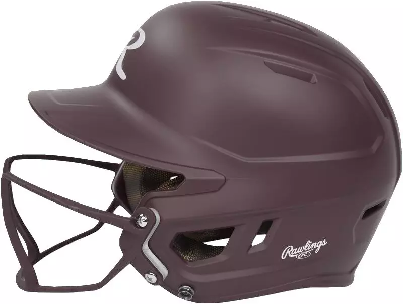 Rawlings Mach HI-VIZ Fastpitch Softball Junior Batting Helmet - MAROON