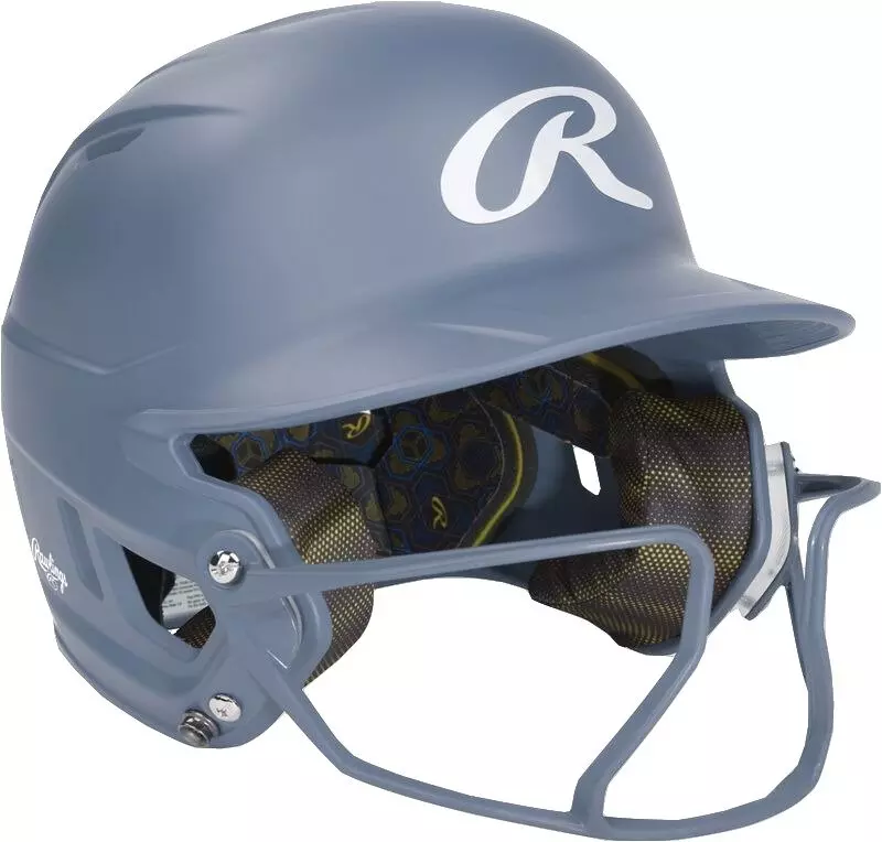 Rawlings Mach HI-VIZ Fastpitch Softball Junior Batting Helmet - BLUE
