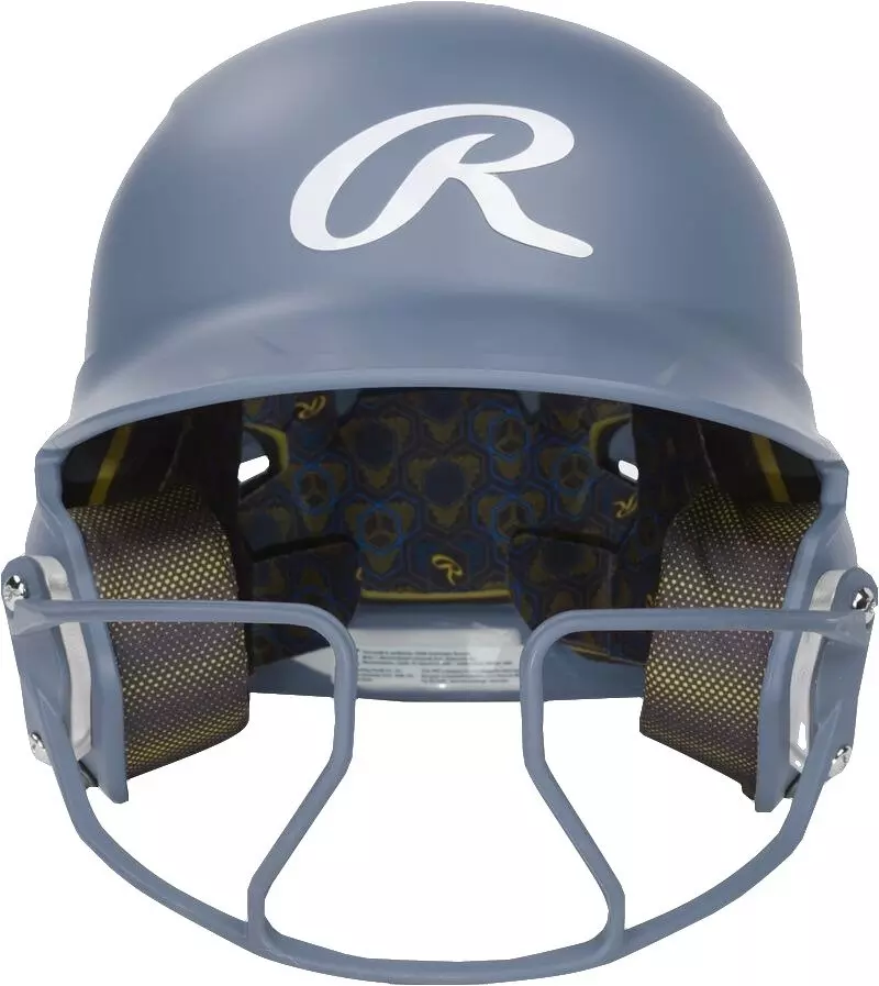 Rawlings Mach HI-VIZ Fastpitch Softball Junior Batting Helmet - BLUE