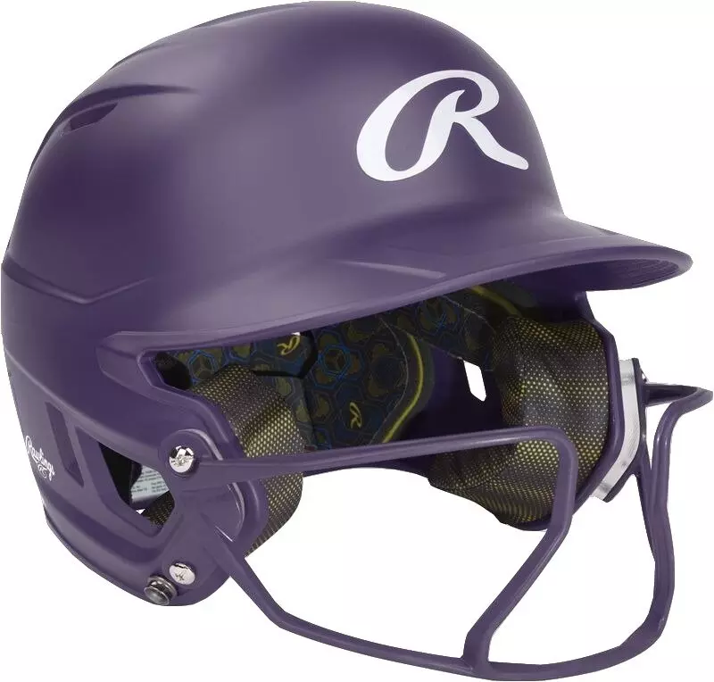 Rawlings Mach HI-VIZ Fastpitch Softball Junior Batting Helmet - PURPLE