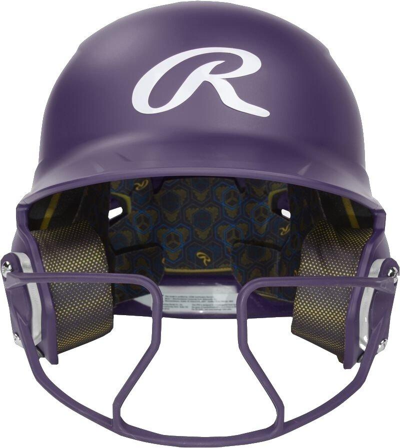 Rawlings Mach HI-VIZ Fastpitch Softball Junior Batting Helmet - PURPLE Thumbnail View 4
