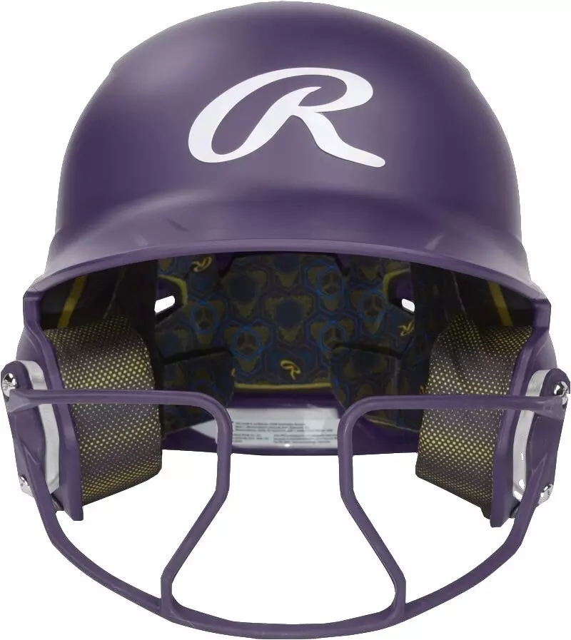 Rawlings Mach HI-VIZ Fastpitch Softball Junior Batting Helmet - PURPLE