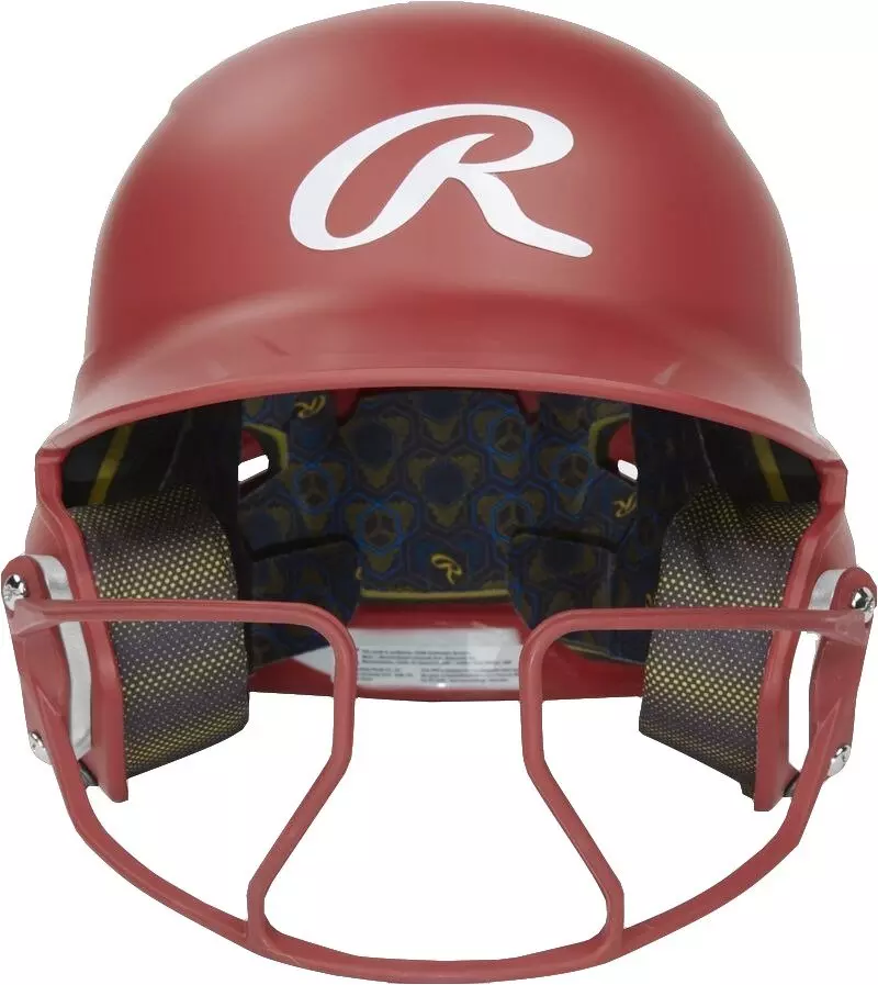 Rawlings Mach HI-VIZ Fastpitch Softball Junior Batting Helmet - SCARLET