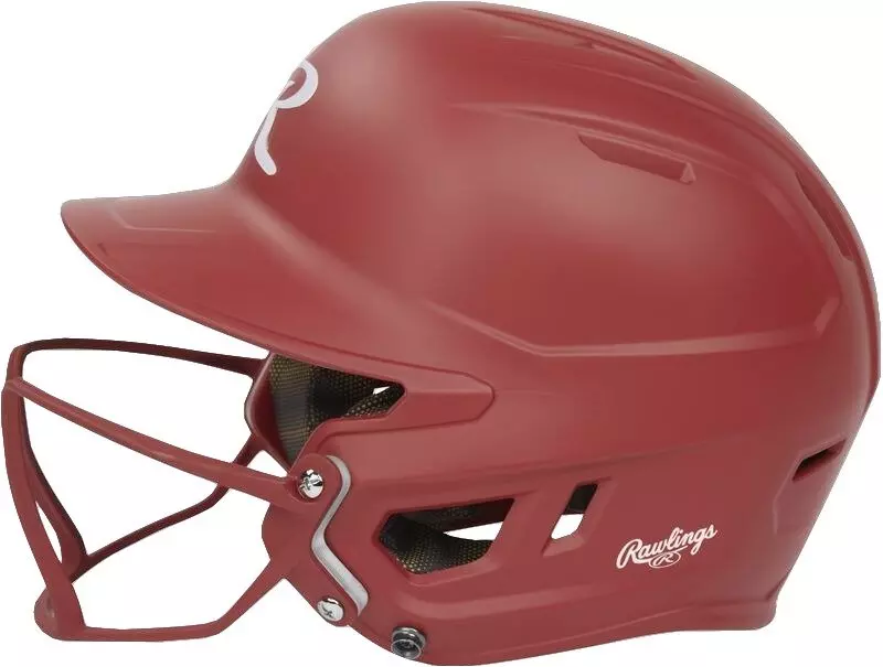 Rawlings Mach HI-VIZ Fastpitch Softball Junior Batting Helmet - SCARLET