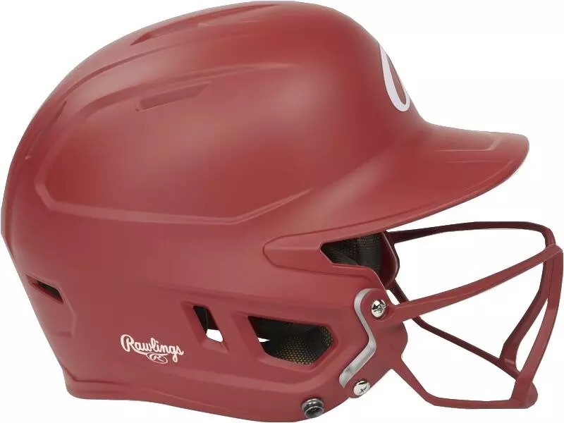 Rawlings Mach HI-VIZ Fastpitch Softball Junior Batting Helmet - SCARLET