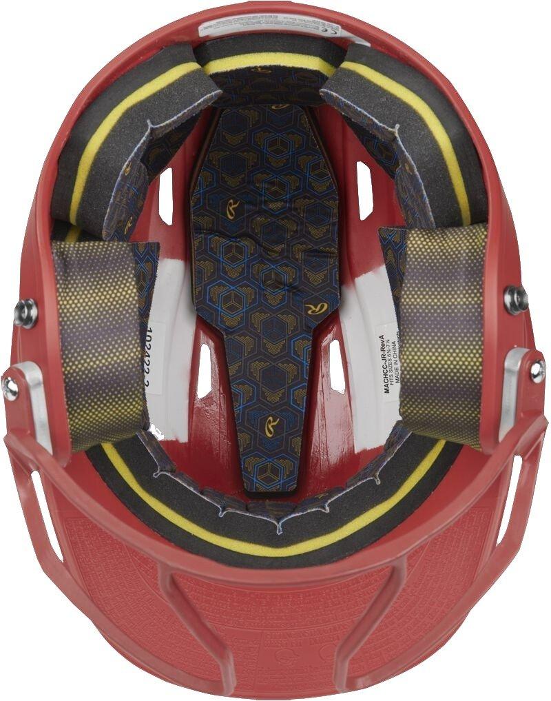 Rawlings Mach HI-VIZ Fastpitch Softball Junior Batting Helmet - SCARLET Thumbnail View 7