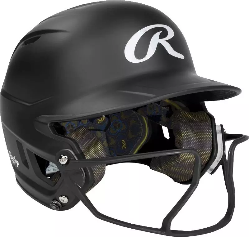 Rawlings Mach HI-VIZ Fastpitch Softball Senior Batting Helmet - BLACK