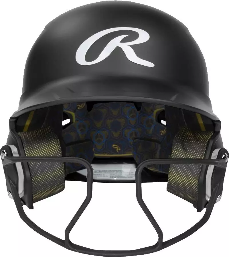 Rawlings Mach HI-VIZ Fastpitch Softball Senior Batting Helmet - BLACK