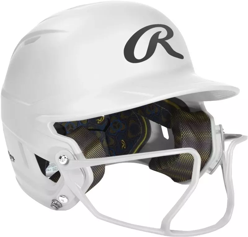 Rawlings Mach HI-VIZ Fastpitch Softball Senior Batting Helmet - WHITE