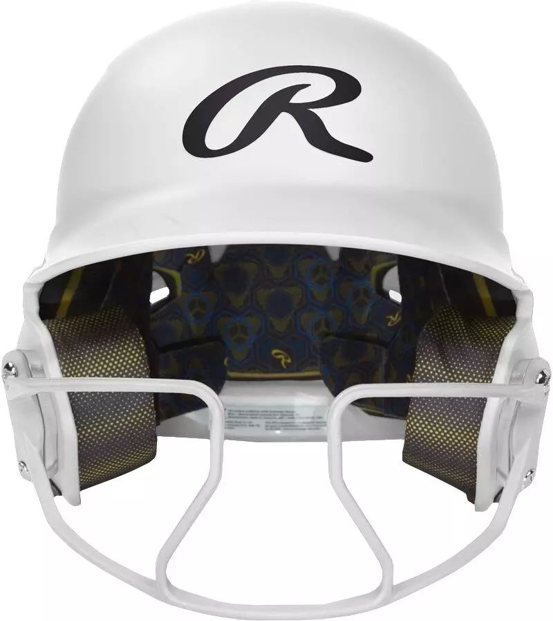 Rawlings Mach HI-VIZ Fastpitch Softball Senior Batting Helmet - WHITE