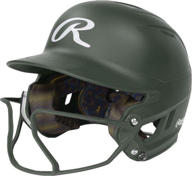 Rawlings Mach HI-VIZ Fastpitch Softball Senior Batting Helmet - DK GREEN Thumbnail View 1