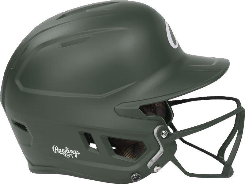 Rawlings Mach HI-VIZ Fastpitch Softball Senior Batting Helmet - DK GREEN Thumbnail View 6